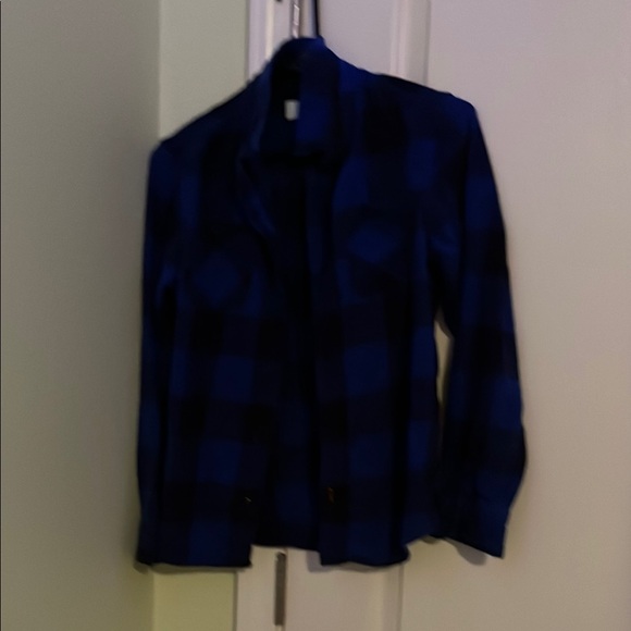 Blue and Black Checkered Men’s Flannel - Picture 2 of 7